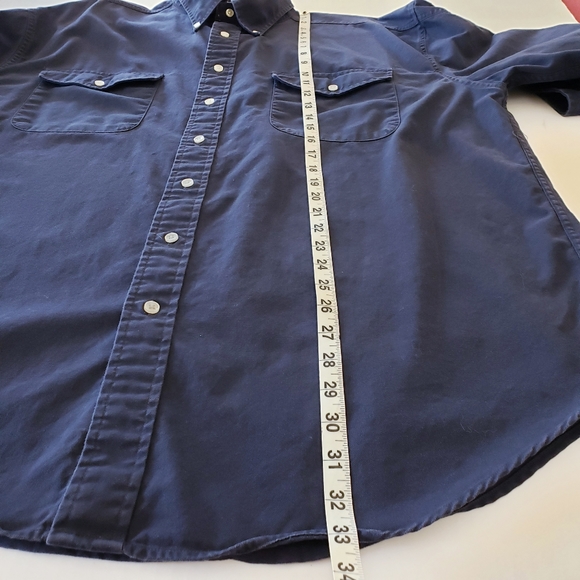 Vintage Tommy Hilfiger Navy Blue Shirt 100% Cotton - Picture 9 of 11